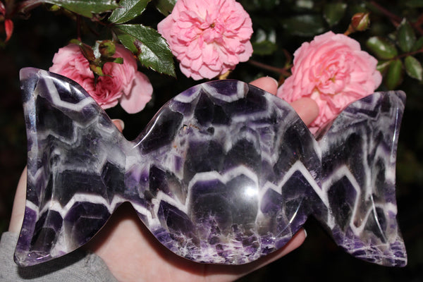 Chevron Amethyst Triple Moon BowlCrystal Bowl| Amethyst Crystal Bowl|Amethyst Bowl|Chevron Amethyst|Dream Amethyst|Crystal Bowls|Amethyst