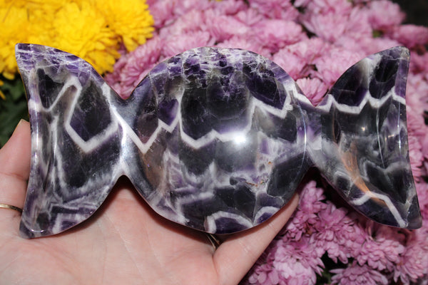 Chevron Amethyst Triple Moon BowlCrystal Bowl| Amethyst Crystal Bowl|Amethyst Bowl|Chevron Amethyst|Dream Amethyst|Crystal Bowls|Amethyst