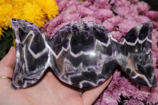 Chevron Amethyst Triple Moon BowlCrystal Bowl| Amethyst Crystal Bowl|Amethyst Bowl|Chevron Amethyst|Dream Amethyst|Crystal Bowls|Amethyst