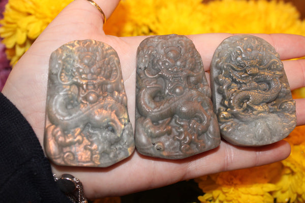 Labradorite Dragon Carving|Dragon Carving|Crystal Carving|Dragon Crystal Carving|Crystal Dragon|Labradorite Dragon|Labradorite Carving