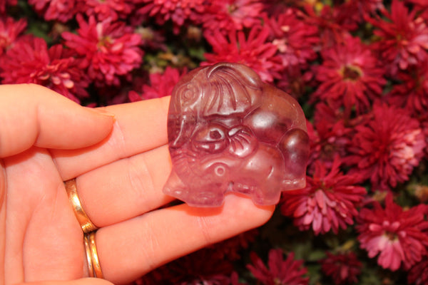 Fluorite Elephant Carving|Elephant Carving|Crystal Carving|Elephant Crystal Carving|Crystal Elephant|Fluorite Elephant