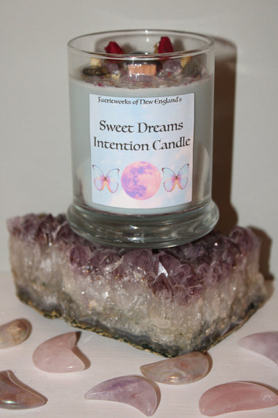 Sweet Dreams Candle|Crystal Candle|Crystal Candles|Intention Candle|Crystal Healing|Self Care|Meditation|Calm|Crystal Candles