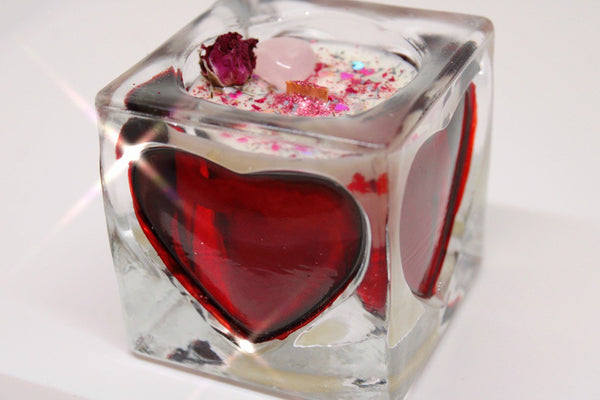 Sweetheart Tealights|Love Candle|Crystal Candle|Crystal Candles|Heart Candle|Valentine's Day Decor|Valentine's Day Candle|Love Ritual