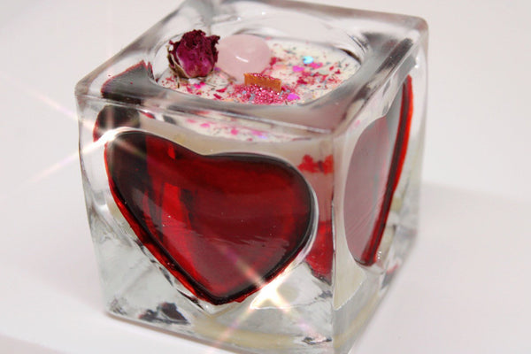 Sweetheart Tealights|Love Candle|Crystal Candle|Crystal Candles|Heart Candle|Valentine's Day Decor|Valentine's Day Candle|Love Ritual