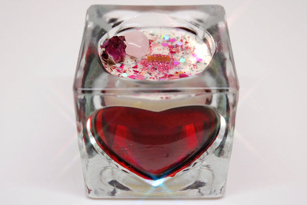 Sweetheart Tealights|Love Candle|Crystal Candle|Crystal Candles|Heart Candle|Valentine's Day Decor|Valentine's Day Candle|Love Ritual