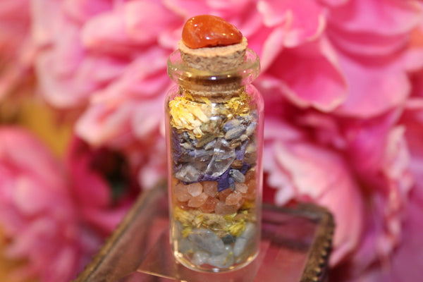 Happiness Spell Bottle|Happiness Spell Jar|Mini Spell Bottle|Witch Bottle|Witch Jar|Intention Jar|Intention Bottle|Manifestation Jar|Crystal
