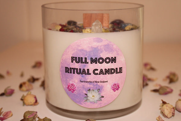 Full Moon Ritual Candle|Full Moon Candle|Full Moon|Full Moon Ritual|Crystal Candle|Full Moon Crystal Candle|Crystal Candles|Crystal Healing