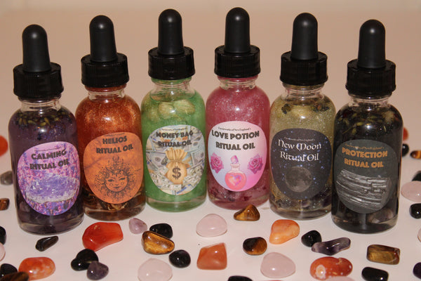 Protection Ritual Oil|Crystal Infused Body Oil|Body Oil|Crystals|Manifestation Oil|Shimmer Body Oil|Body Shimmer|Body Glitter|Protection Oil