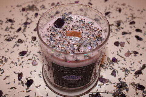CALMING Anxiety Relief Candle|Crystal Candle|Crystal Candles|Intention Candle|Crystal Healing|Self Care|Meditation|Calm|Crystal Candles