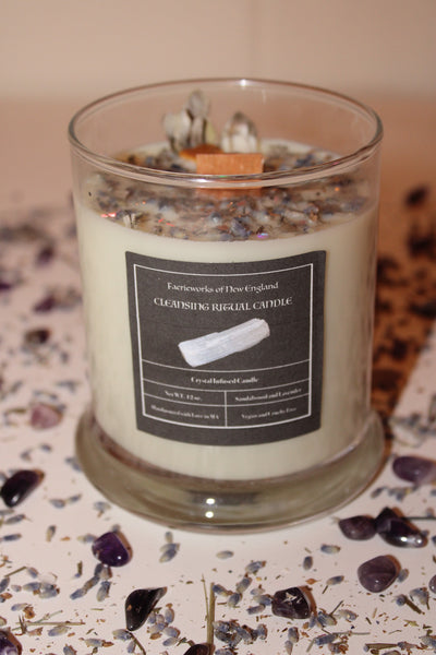 Cleansing Sage Intention Candle|Crystal Candle|Soy Wax|Vegan|Natural|Cruelty Free|Crystal Healing|Self Care|Cleansing|Smudge|Crystal Candles