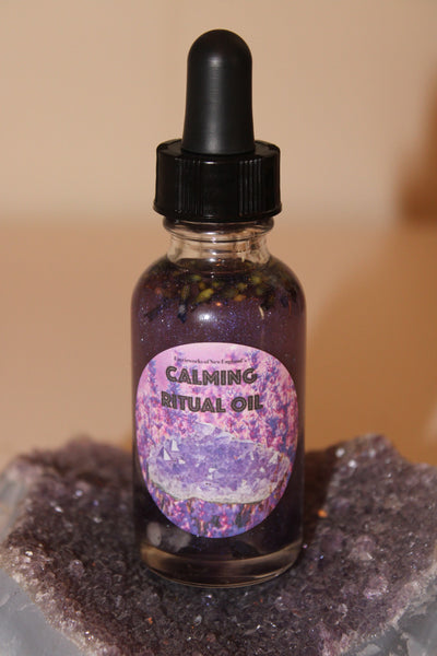 Calming Ritual Oil|Crystal Infused Body Oil|Body Oil|Crystal Oil|Intention Oil|Shimmer Body Oil|Body Shimmer|Calming Oil|Anti-Anxiety Oil