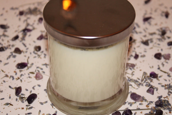 Personalized Intention Candle|Crystal Candle|Soy Wax|Vegan|Natural|Cruelty Free|Crystal Healing|Self Care|Meditation|Healing|Crystal Candles