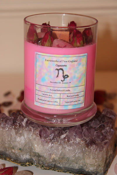Capricorn Crystal Candle|Crystal Candle|Capricorn Candle|Capricorn Crystals|Zodiac Candle|Crystal Healing|Zodiac|Astrology|Crystal Candles
