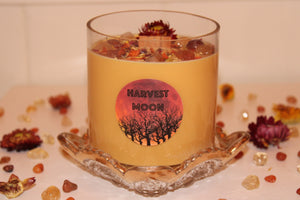 Harvest Moon Candle|Fall Candle|Autumn Candle|Harvest Candle|Cider Candle|Full Moon|Crystal Candle|Crystal Candles|Full Moon Candle