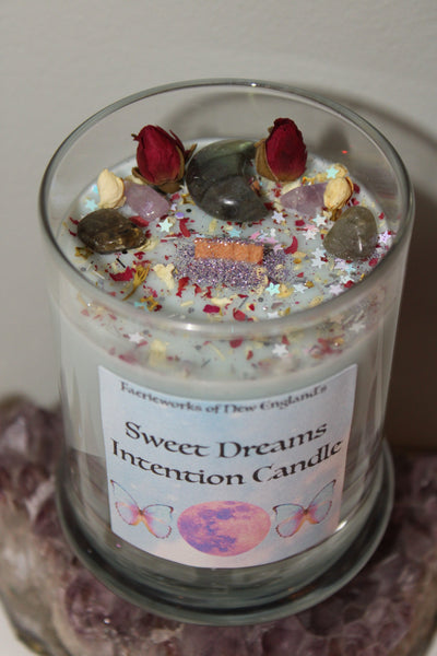 Sweet Dreams Candle|Crystal Candle|Crystal Candles|Intention Candle|Crystal Healing|Self Care|Meditation|Calm|Crystal Candles