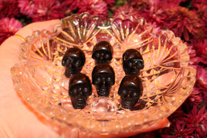 Black Obsidian Crystal Skull|Crystal Skull|2 CM Crystal Skull|Black Obsidian Crystal Skull Carving|Black Obsidian Crystal Skulls|Obsidian