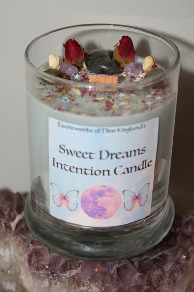 Sweet Dreams Candle|Crystal Candle|Crystal Candles|Intention Candle|Crystal Healing|Self Care|Meditation|Calm|Crystal Candles